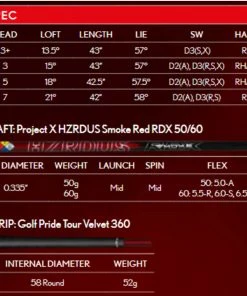 Srixon Golf ZX Mark II Fairway Wood -Golf Clubs Sales 2023 srixonzxfairwayspecsheet 1500x